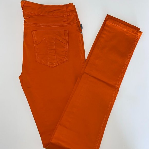 *Clearance* NWOT Hot Topic Tripp NYC Orange Skinny Jeans Junior Size 7 - Picture 1 of 5